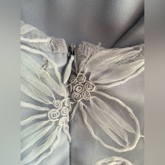 LULUS  EXCEEDINGLY ELEGANT BLUE FLORAL APPLIQUÉ BUSTIER MIDI DRESS SZ L NWT - Picture 14 of 17